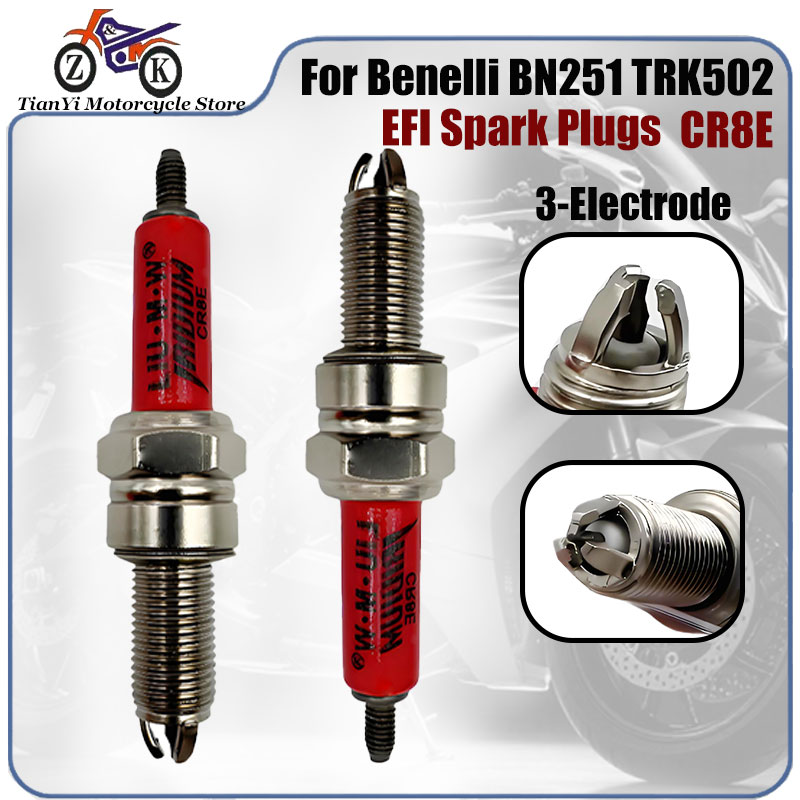 Motorcycle Spark Plug - 1 adet CR8E 3-elektrot EFI motosiklet
